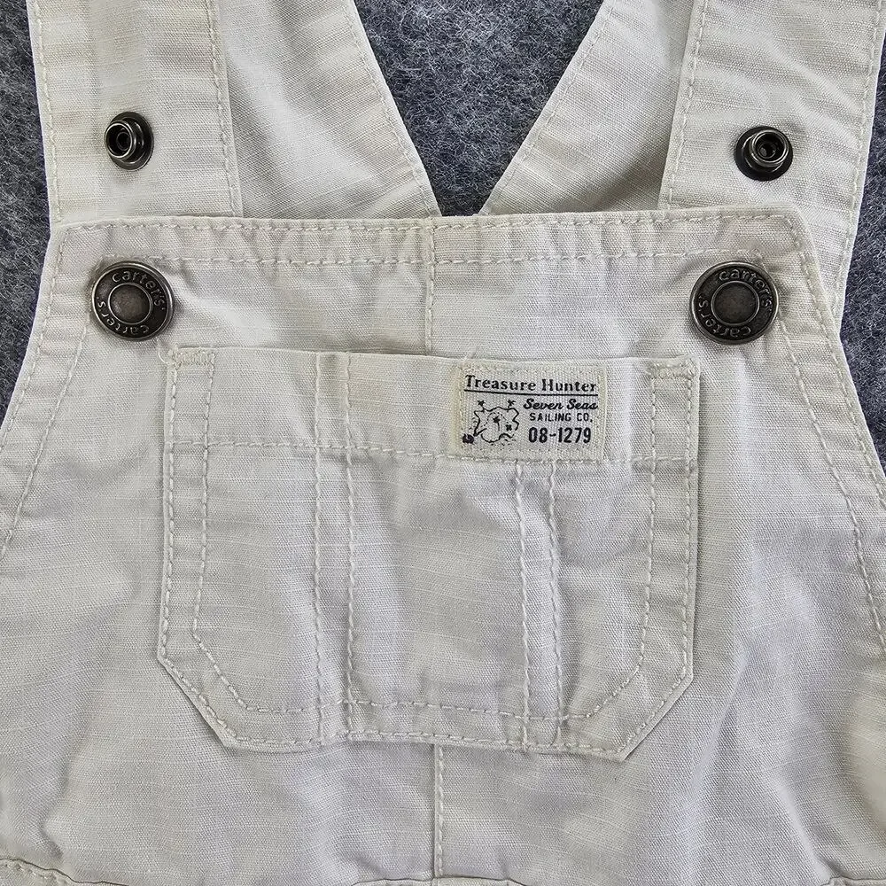 Toddler Overalls 12 mo Carters Ripstop Cotton Treasure Hunter Bib Style Shorts